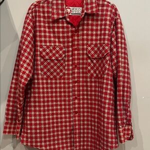 Sports Afield Red Plaid Shirt vintage men’s large quilted lining